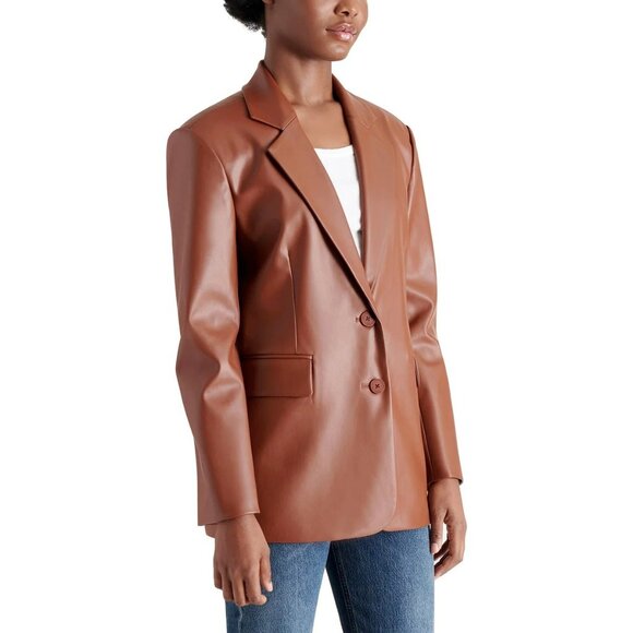 Steve Madden Ladies' Faux Leather Blazer | Brown | XLarge (NWT) - Picture 2 of 4